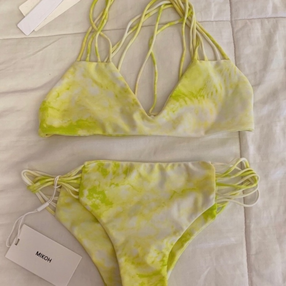 Yellow tie dye Mikoh bikini set